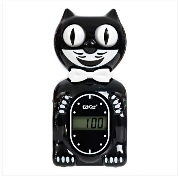 Solar Powered Kit-Cat clock Digital Alarm Klock Classic Black - Picture 3 of 7